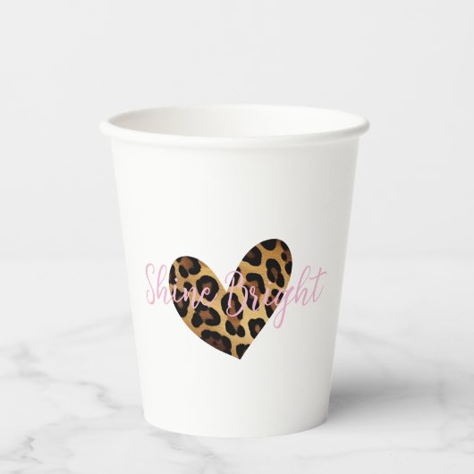 Chic Leopard Print Papieren Bekers (Voorkant)
