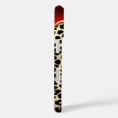 chic leopard print red dripping monogram Case-Mate iPhone Case (Achterkant / Rechts)