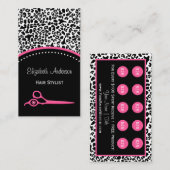 Chic Leopard Print Salon Loyalty Reward Punch Kaar (Voorkant / Achterkant)