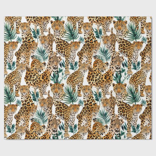 Chic Leopard Print Wrapping Paper – vet en stijlvo Cadeaupapier (Vlak)