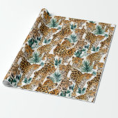 Chic Leopard Print Wrapping Paper – vet en stijlvo Cadeaupapier (Uitgerold)
