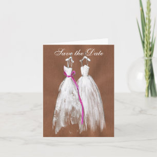 Chic Lesbian Gay Save the Date Carte pour notes