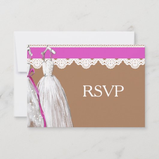 Chic Lesbian Gay Wedding RSVP Twee Brides (Voorkant)