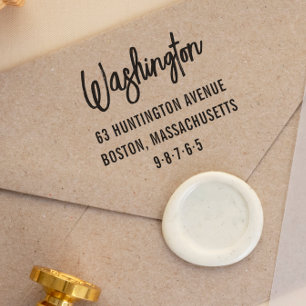 Chic Lettering aangepaste naam en retouradres Rubberstempel