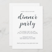Chic Lettertype Wit Eetfeest Uitnodiging (Voorkant / Achterkant)