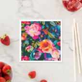 Chic levendig rozen patroon servet (Insitu)