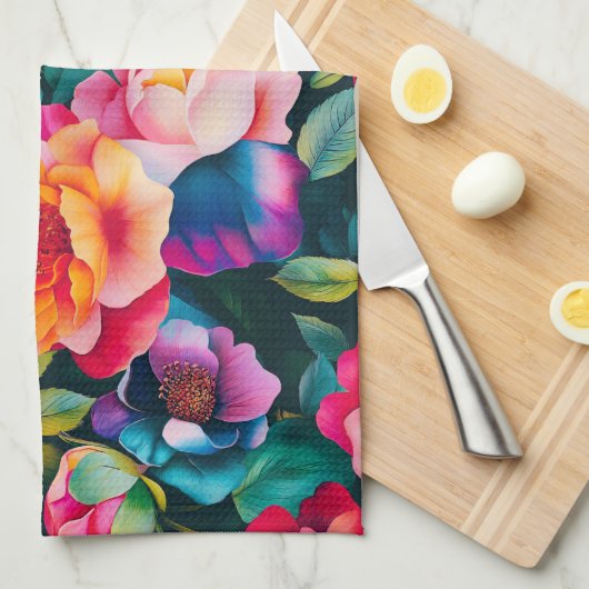 Chic levendig rozen patroon theedoek (Quarter Fold)