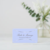 Chic Light Blue met White Gold Decor Professional Visitekaartje (Staand voorkant)