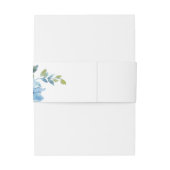 Chic Light Blue Waterverf Floral Wedding Uitnodigingen Wikkel (Achterkant Voorbeeld)