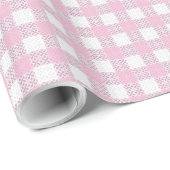 Chic Light Pink Checkered 60th Birthday Gift Wrap Cadeaupapier (Rol Hoek)