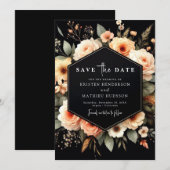 Chic Light Sage Peach bruiloft Save The Date (Voorkant / Achterkant)