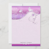 Chic Lila Bloemenvogel Baby shower Uitnodiging (Achterkant)