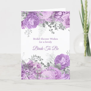 Chic Lila Silver Floral Vrijgezellenfeest Kaart