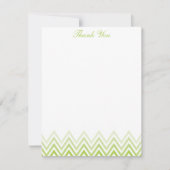 Chic Lime Green Ombre Chevrons Cartes Note (Devant)