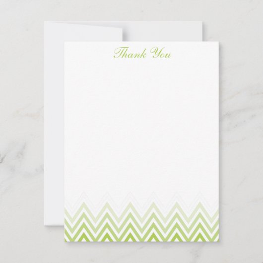 Chic Lime Green Ombre Chevrons Cartes Note (Devant)