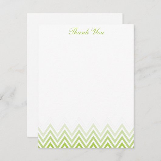 Chic Lime Green Ombre Chevrons Note-kaarten Notitiekaartje (Voorkant / Achterkant)