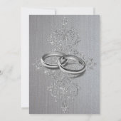 Chic Linen and Silver Jubileum Invitation Kaart (Achterkant)