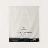 Chic Linen Black Business Logo Event Display Table Wandkleed (Voorkant)