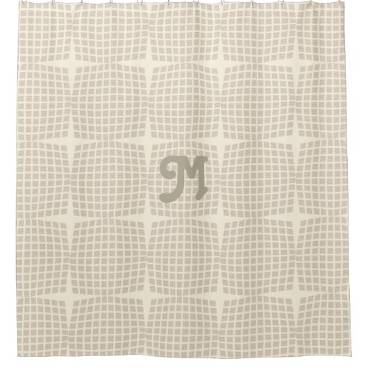 Chic Linge Crème Chèque Douche Rideau (Devant)