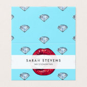 Chic Lips Diamond Girly Visitekaartjes (Buitenkant ongevouwen)