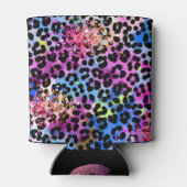 *~* Chic LIPS Glitter Animal Leopard Spots Blue Blikjeskoeler (Achterkant)