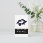 Chic Lipstick Blue Kiss Visitekaartje (Staand voorkant)