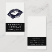 Chic Lipstick Blue Kiss Visitekaartje (Voorkant / Achterkant)