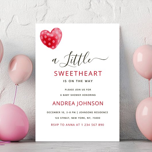 Chic Little SweeBaby Valentijnsdag Baby shower Save The Date