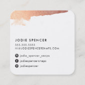 CHIC LOGO elegante glamoureuze rozen gouden inkt Vierkante Visitekaartje (Achterkant)