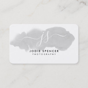 CHIC LOGO elegante initiaal grijze waterverf Visitekaartje