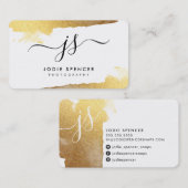 CHIC LOGO Luxe initialen gouden geborstelde inkt Visitekaartje (Voorkant / Achterkant)