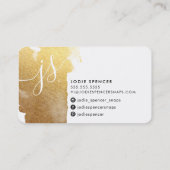 CHIC LOGO Luxe initialen gouden geborstelde inkt Visitekaartje (Achterkant)