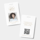Chic Logo Photo QR Code Or Badge D'Identification  (Avant & arrière)