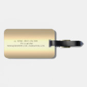 Chic Lotus Flower Gold Bagagelabel (Achterkant horizontaal)