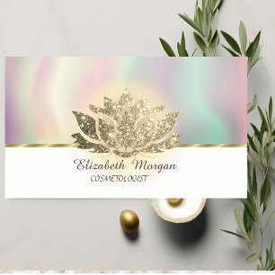 Chic Lotus Flower Gold Yoga Instructor Visitekaartje