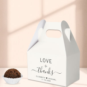 Chic Love And Thanks Crème Trouwcadeau Bedankdoosjes