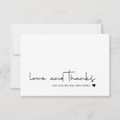 Chic Love and Thanks Décontracté Script Carte de r (Devant)