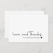 Chic Love and Thanks Décontracté Script Carte de r (Devant / Derrière)