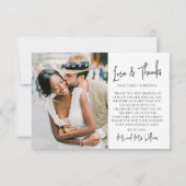 Chic Love and Thanks Script 2 Photo Script Wedding Bedankkaart (Achterkant)