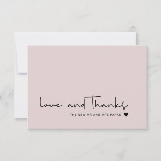 Chic Love et Merci Décontracté Script Blush Pink (Devant)