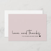 Chic Love et Merci Décontracté Script Blush Pink (Devant / Derrière)