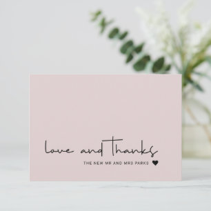 Chic Love et Merci Décontracté Script Blush Pink