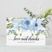 Chic Love et Merci Dusty Blue Floral Aquarelle (Debout devant)