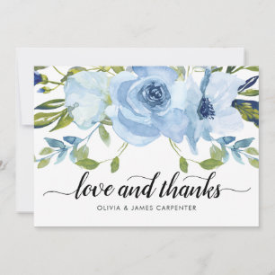Chic Love et Merci Dusty Blue Floral Aquarelle