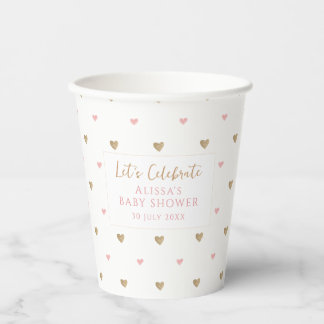 Chic Love Heart Baby shower Papieren Bekers
