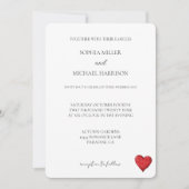 Chic Love Red Heart Wedding Kaart (Voorkant)