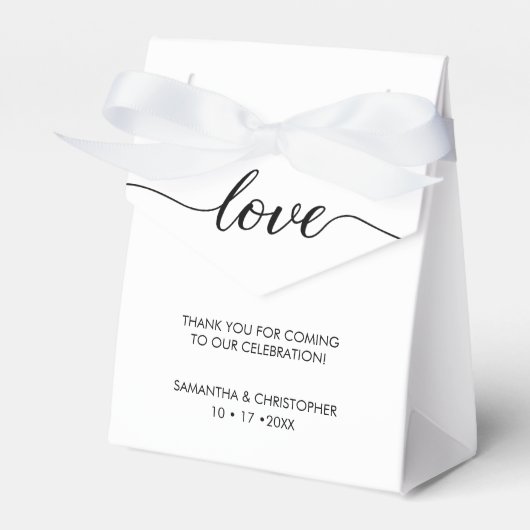 Chic Love Script Custom Engagement Party Bedankdoosjes (Voorkant Zijde)