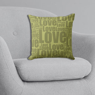 Chic Love Typography Green Sierkussen