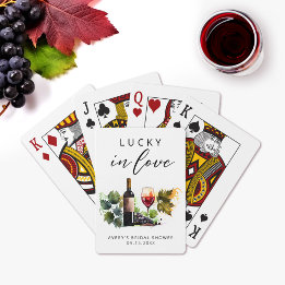 Chic Lucky In Love Waterverf Winery Pokerkaarten
