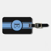 CHIC LUGAGE/BAG LABEL_153 BLUE/ZWARTE/MONOGRAM BAGAGELABEL (Voorkant horizontaal)